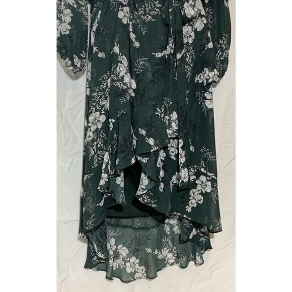 Lane Bryant Nwt Floral Chiffon Wrap Dress Ruffles Women’s Size 26 - Picture 3 of 7